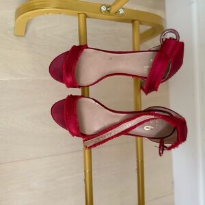 Chic Red Heeled Sandals